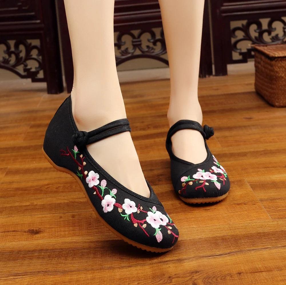 ZX653 Women's Casual Shoes - Handmade Embroidered Canvas Flats