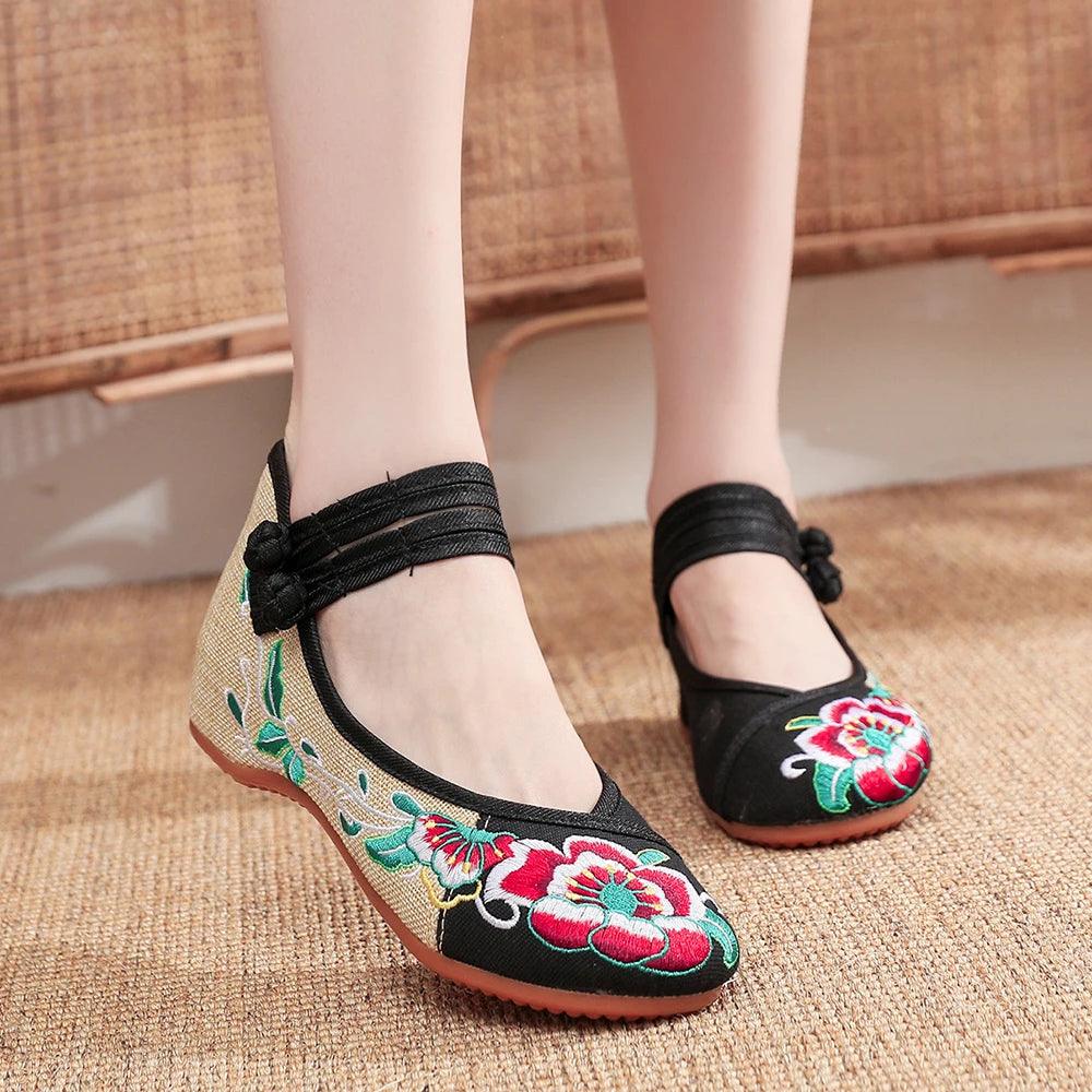 ZX653 Women's Casual Shoes - Handmade Embroidered Canvas Flats