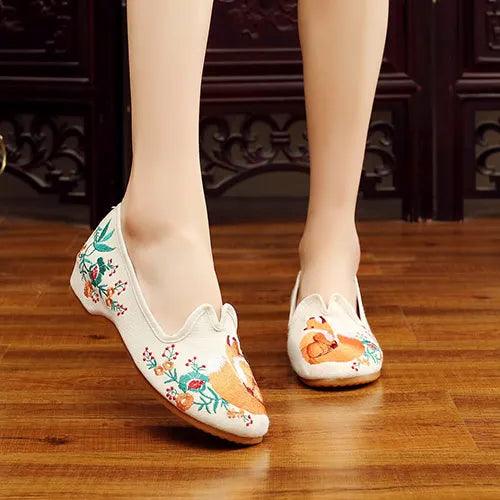 ZX653 Women's Casual Shoes - Handmade Embroidered Canvas Flats